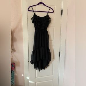 Black textured midi dress